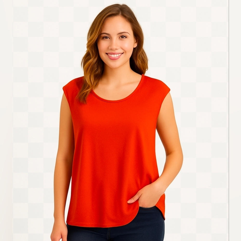 Merona Orange Romantic sleeveless blouse size M